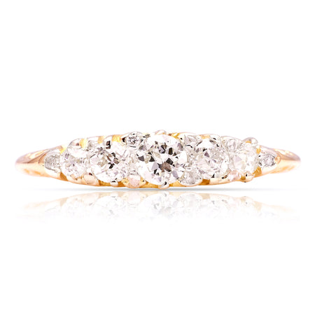 Antique, Edwardian five-stone diamond ring