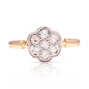 Vintage, 1940s diamond cluster ring