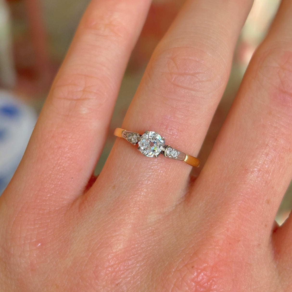 Antique, Edwardian diamond engagement ring