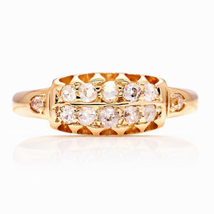 Antique, Edwardian diamond half-hoop ring