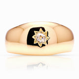 Antique, Victorian diamond solitaire gypsy ring