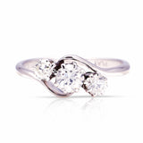Vintage, Art Deco three-stone diamond twist ring