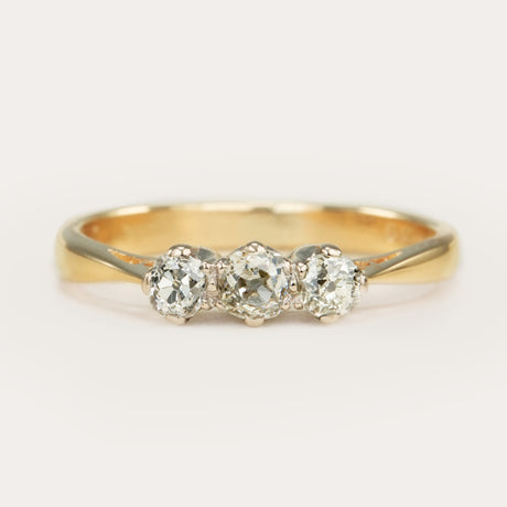 Vintage, Art Deco three-stone diamond ring