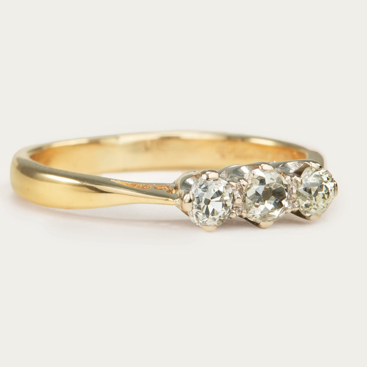 Vintage, Art Deco three-stone diamond ring