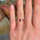 Antique, Victorian ruby & diamond five-stone ring