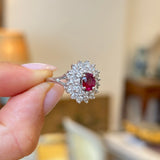 Vintage, 1950s ruby & diamond cocktail ring