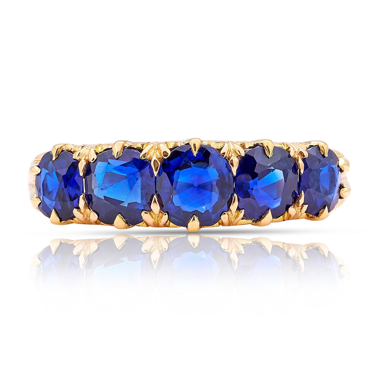 Antique, Victorian sapphire half-hoop ring
