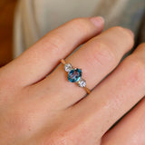 Vintage, 1920s aquamarine & diamond three-stone ring