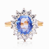Vintage, 1980s sapphire & diamond cluster ring