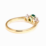 Vintage, 1960s emerald & diamond three-stone ring