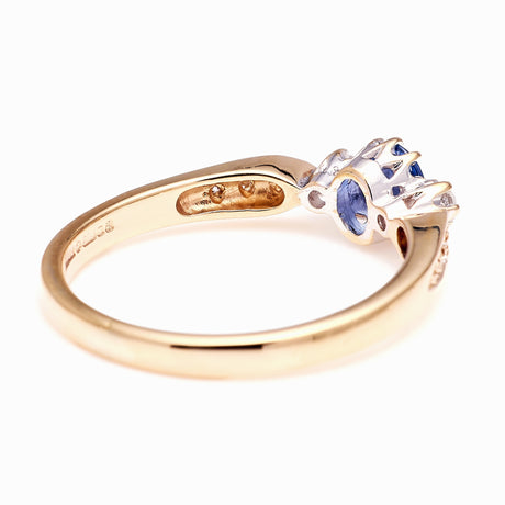 Vintage, 1990s sapphire & diamond three-stone ring