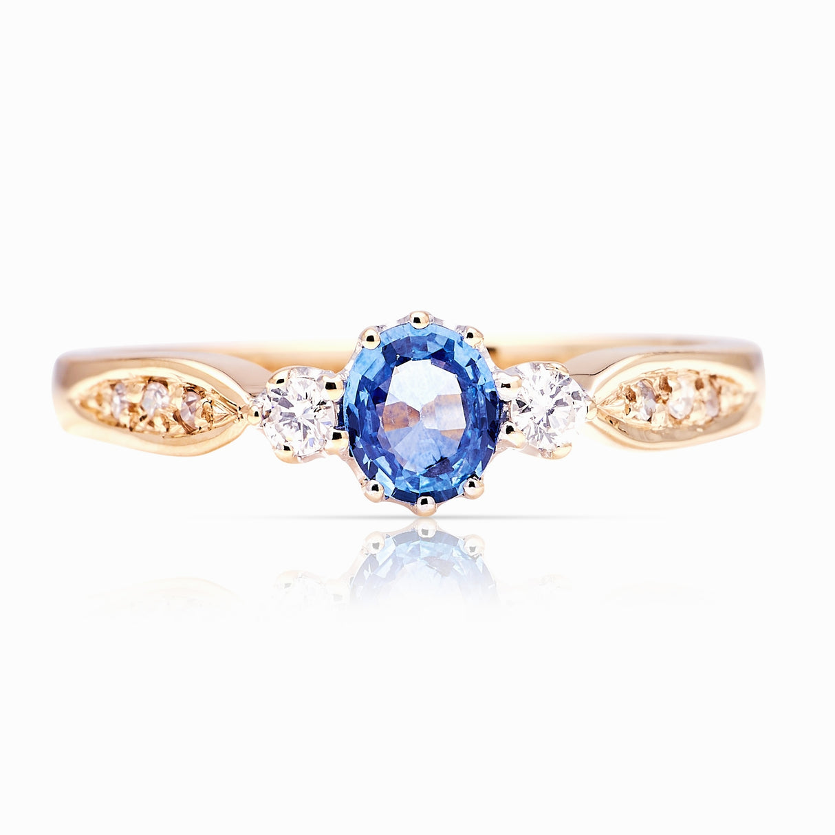 Vintage, 1990s sapphire & diamond three-stone ring