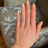 Pink Sapphire and Diamond Cluster Engagement Ring