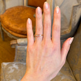   Pink sapphire and diamond three-stone engagement ring