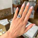 Vintage, 1960s aquamarine & diamond cluster ring