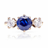 Vintage, 1930s sapphire & diamond three-stone ring