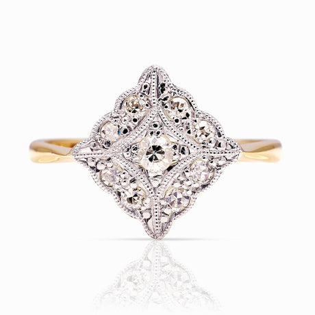 Vintage, Art Deco diamond cluster ring