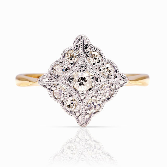 Vintage, Art Deco diamond cluster ring