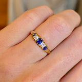 Antique, Edwardian sapphire & diamond five-stone ring