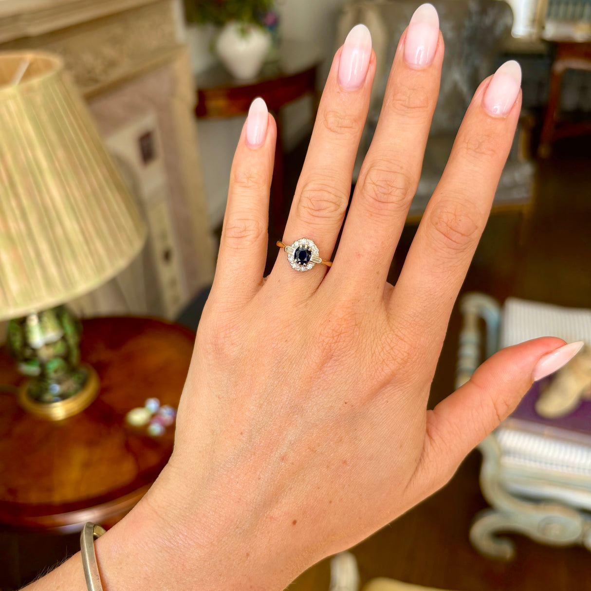 Vintage, 1960s sapphire & diamond cluster ring