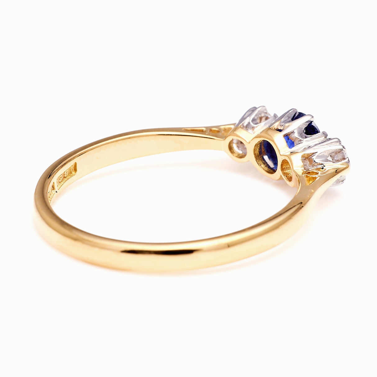 Vintage, Art Deco sapphire & diamond three-stone ring
