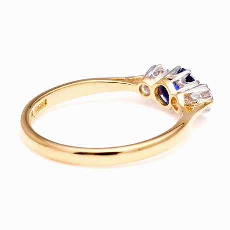 Vintage, Art Deco sapphire & diamond three-stone ring