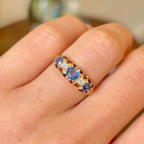 Antique, Edwardian sapphire & diamond five-stone ring