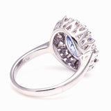 Contemporary, sapphire & diamond cluster ring