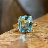 Contemporary, aquamarine cocktail ring
