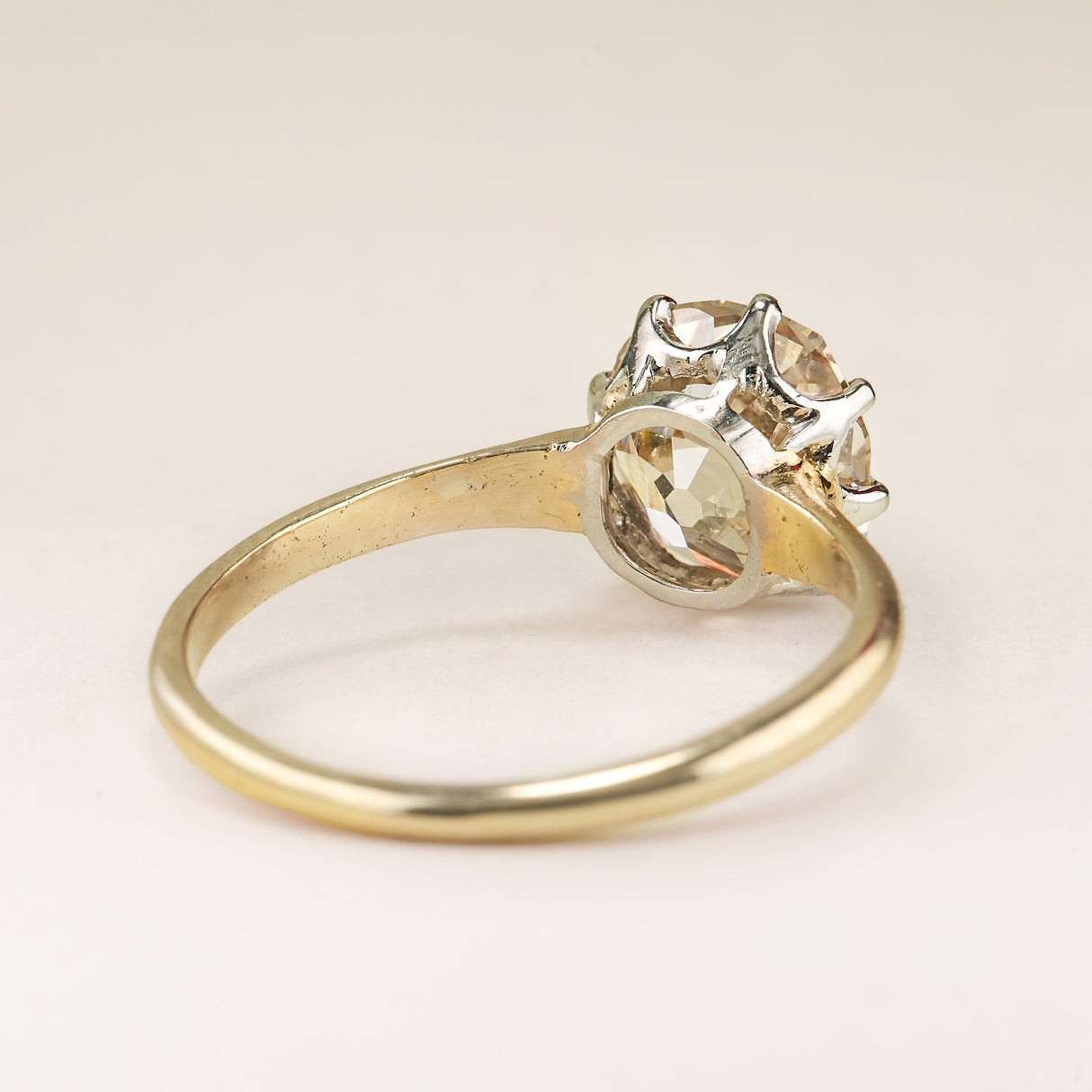 Antique, Edwardian tinted-brown old-cut diamond engagement ring