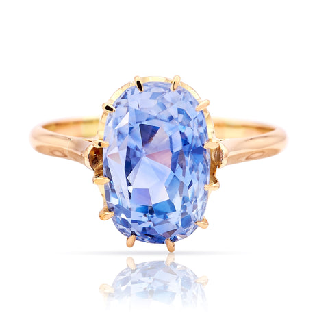 Antique, Victorian 6ct ceylon sapphire ring