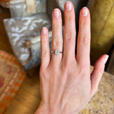 Antique, Edwardian old cushion-cut diamond solitaire ring