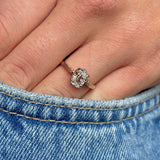 Antique, Edwardian old cushion-cut diamond solitaire ring