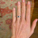 Vintage, Art Deco emerald & diamond three-stone ring