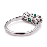 Vintage, Art Deco emerald & diamond three-stone ring