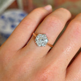Antique, Edwardian old cut diamond cluster ring
