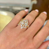 Vintage, 1980s French diamond cluster lozenge ring