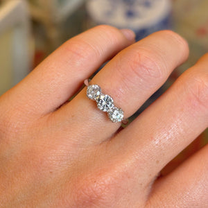 Vintage, Art Deco three-stone diamond ring