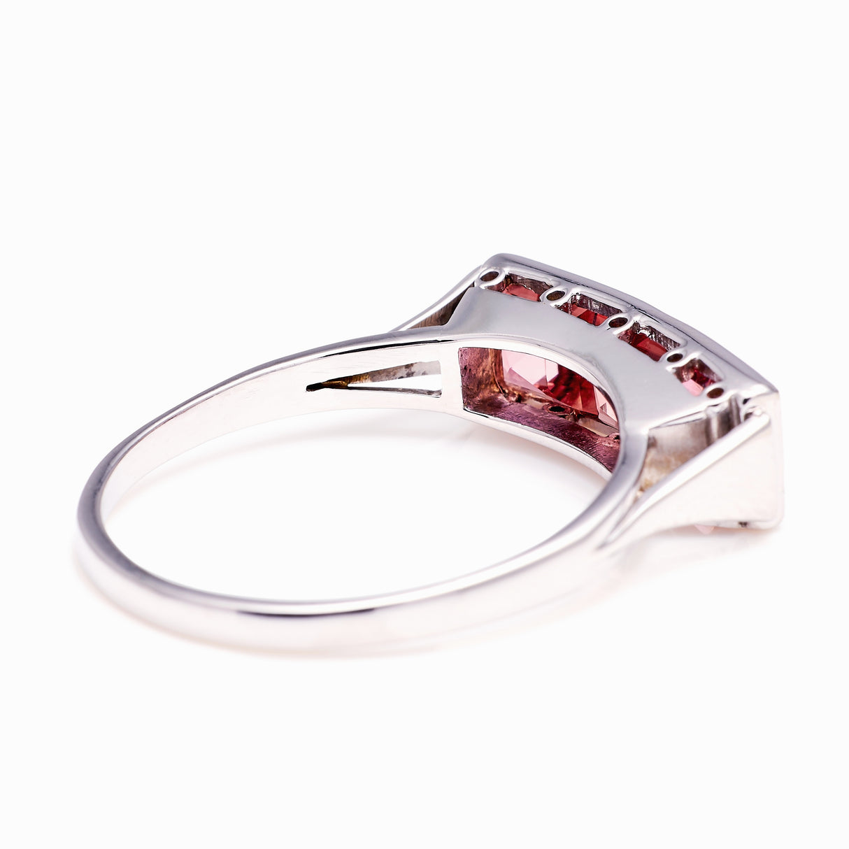 Vintage, Art Deco three-stone tourmaline ring
