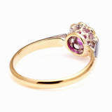 Vintage, 1950s ruby & diamond cluster