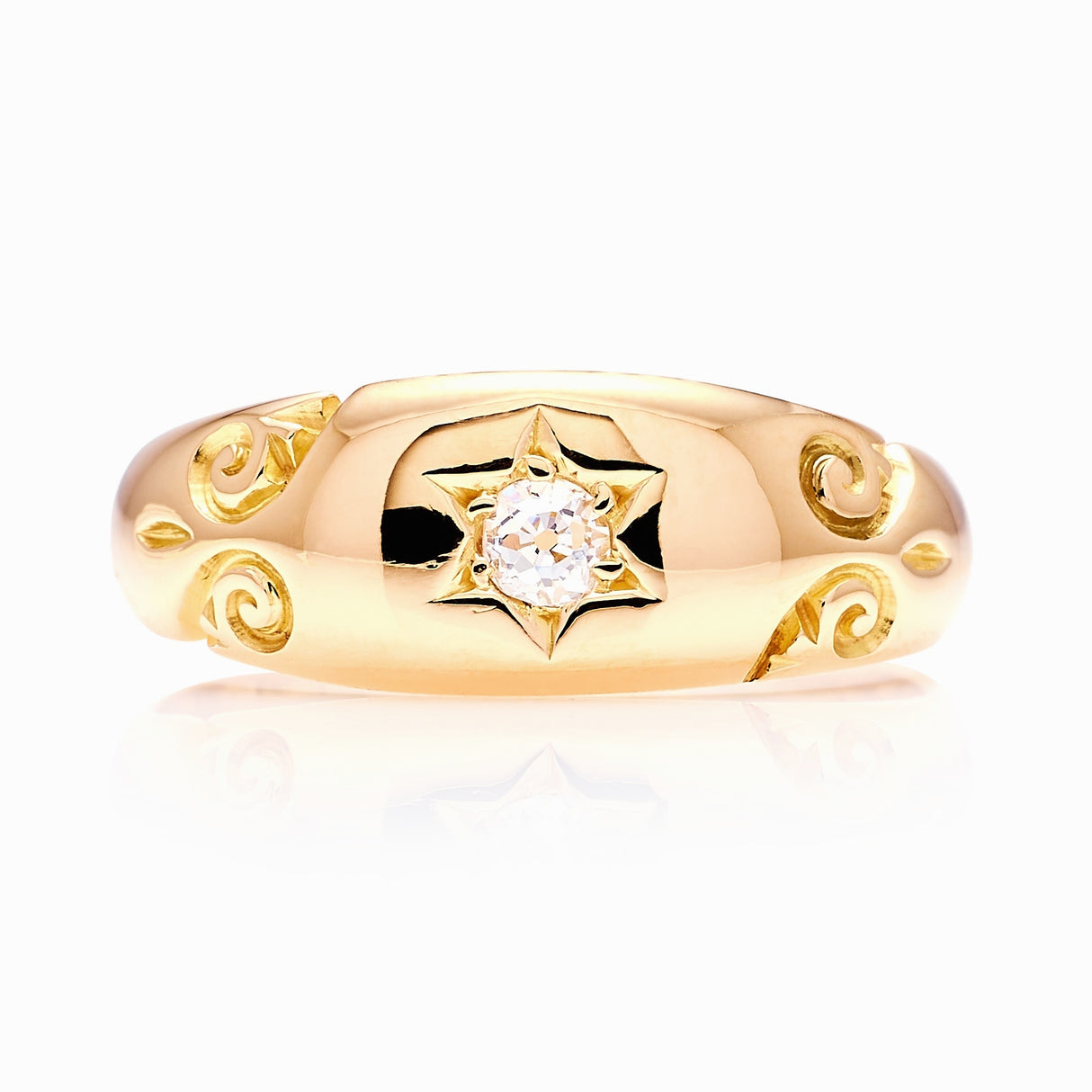 Antique, Victorian diamond gypsy pinky ring