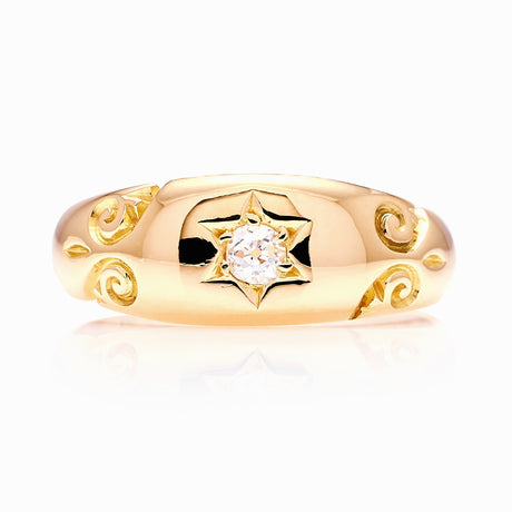 Antique, Victorian diamond gypsy pinky ring