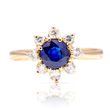 Vintage, 1970s sapphire & diamond cluster ring
