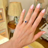 Vintage, 1970s sapphire & diamond cluster ring