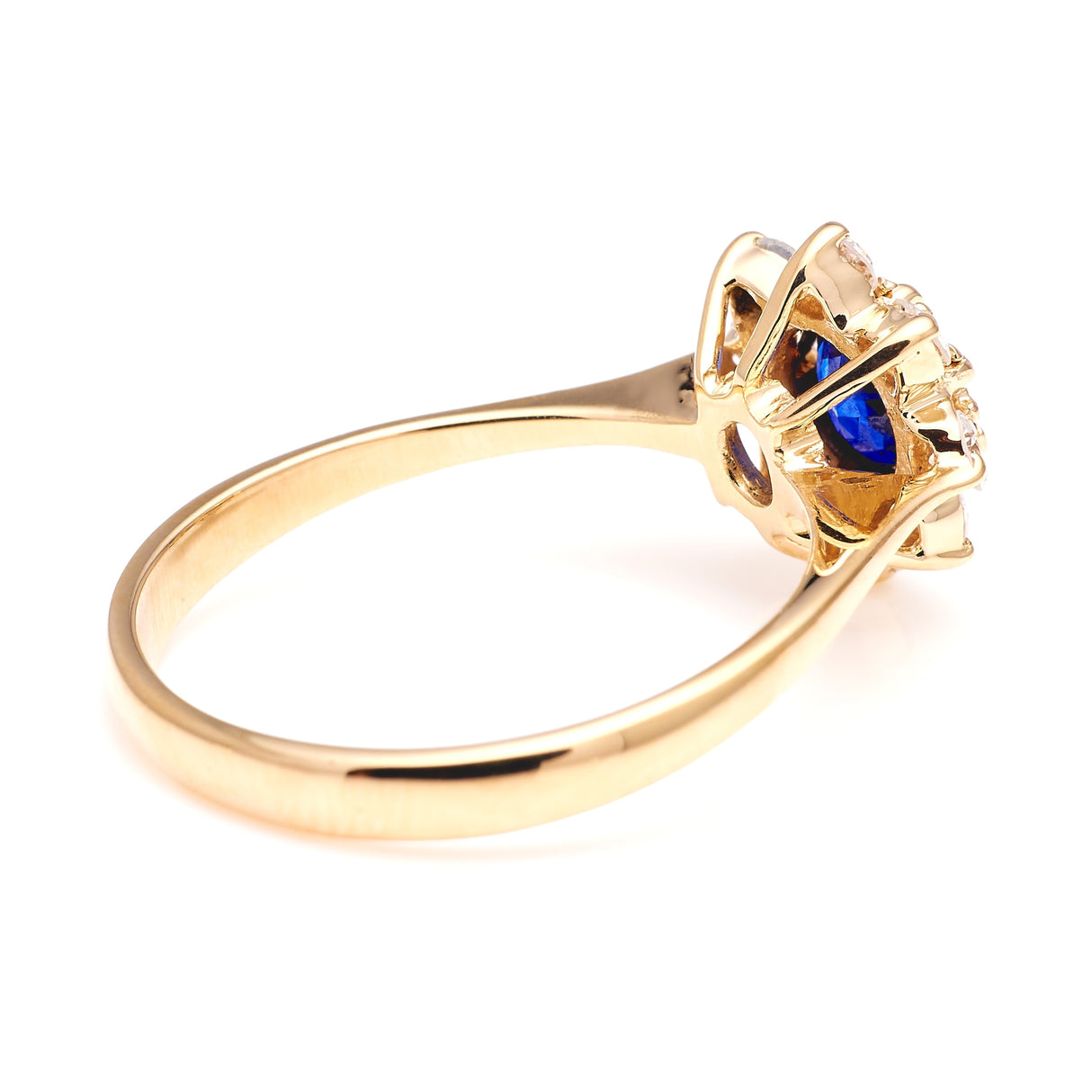 Vintage, 1970s sapphire & diamond cluster ring