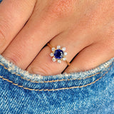 Vintage, 1970s sapphire & diamond cluster ring