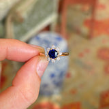 Vintage, 1970s sapphire & diamond cluster ring