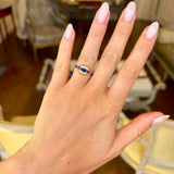 Antique, Edwardian three-stone sapphire cluster ring