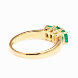Vintage, 1990s three-stone emerald ring