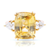 Art Deco inspired 11.95ct yellow sapphire & diamond ring